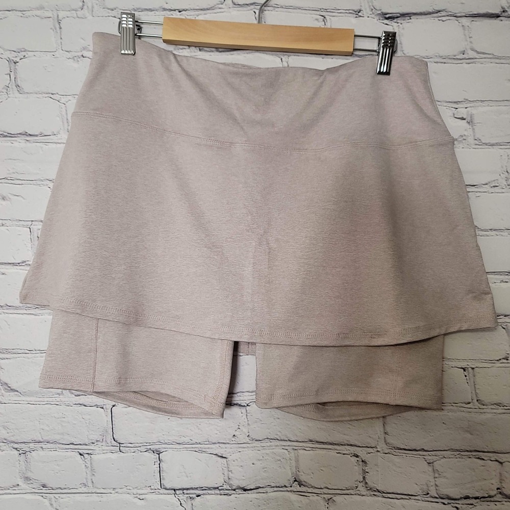 Harmony & Balance Womens Athletic Skort Taupe Heathered‎ Tennis Golf Skirt Large